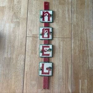 Vintage Handmade NOEL Needlepoint Christmas Wall Decor
